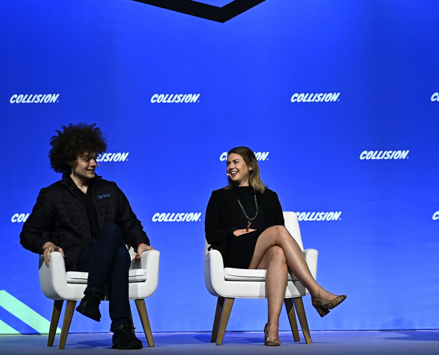 Blake Resnick of BRINC Drones (left) and Erin Price-Wright of Index Ventures (right)