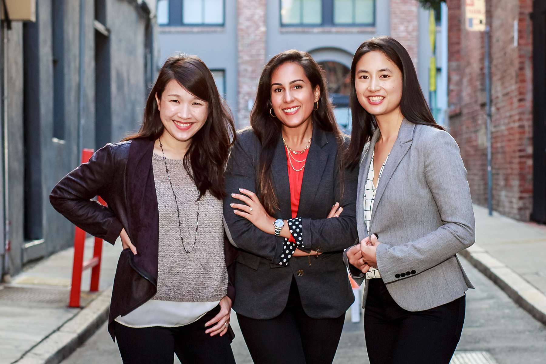 Cocoon co-founders Amber Feng (left), Mahima Chawla (center), and Lauren Dai (right)