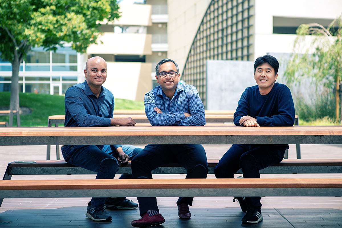 Clumio founders Poojan Kumar, Woon Ho Jung and Kaustubh Patil