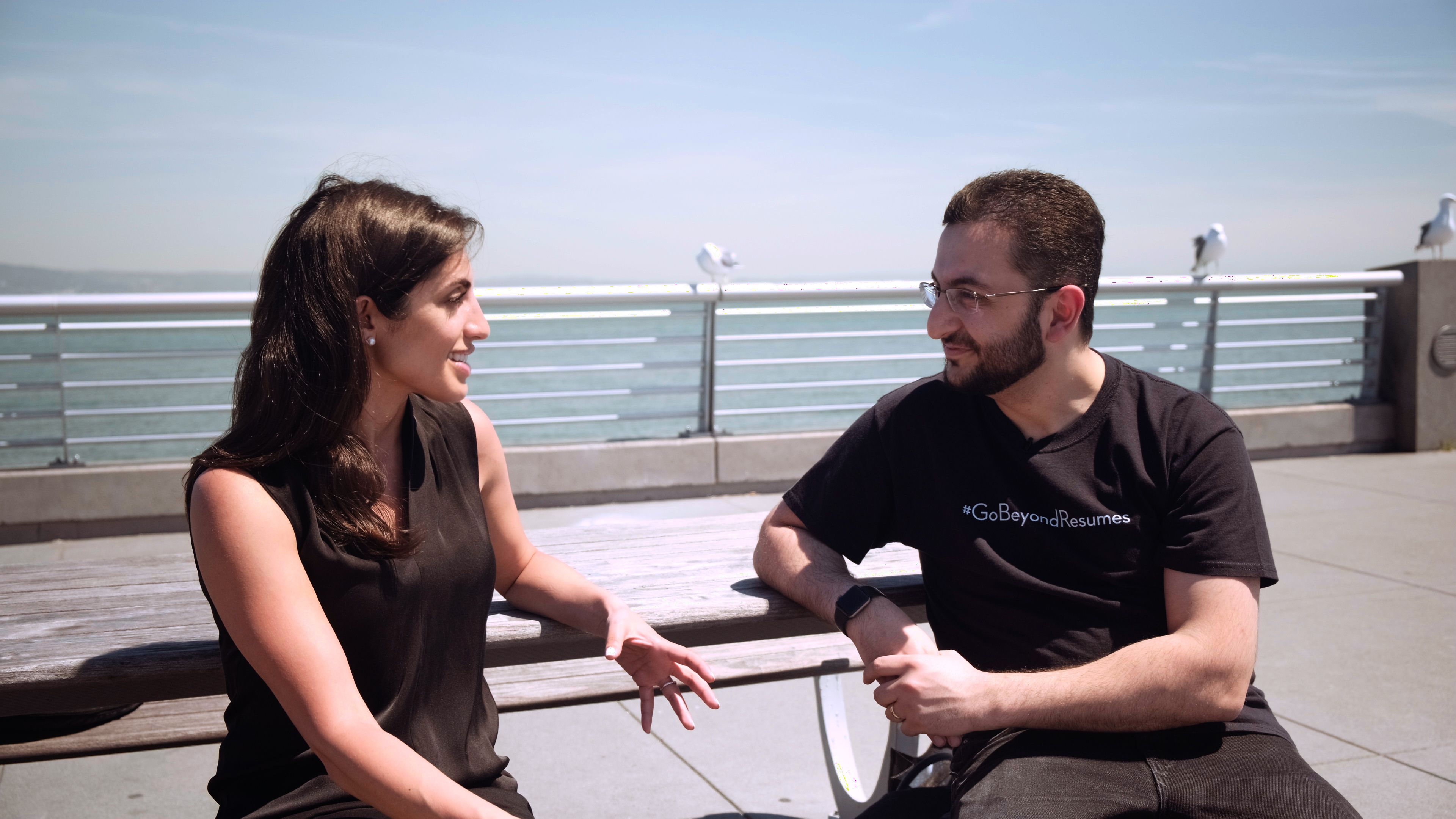 Index Ventures Partner Nina Achadjian (left) with CodeSignal CEO and co-founder Tigran Sloyan (right)