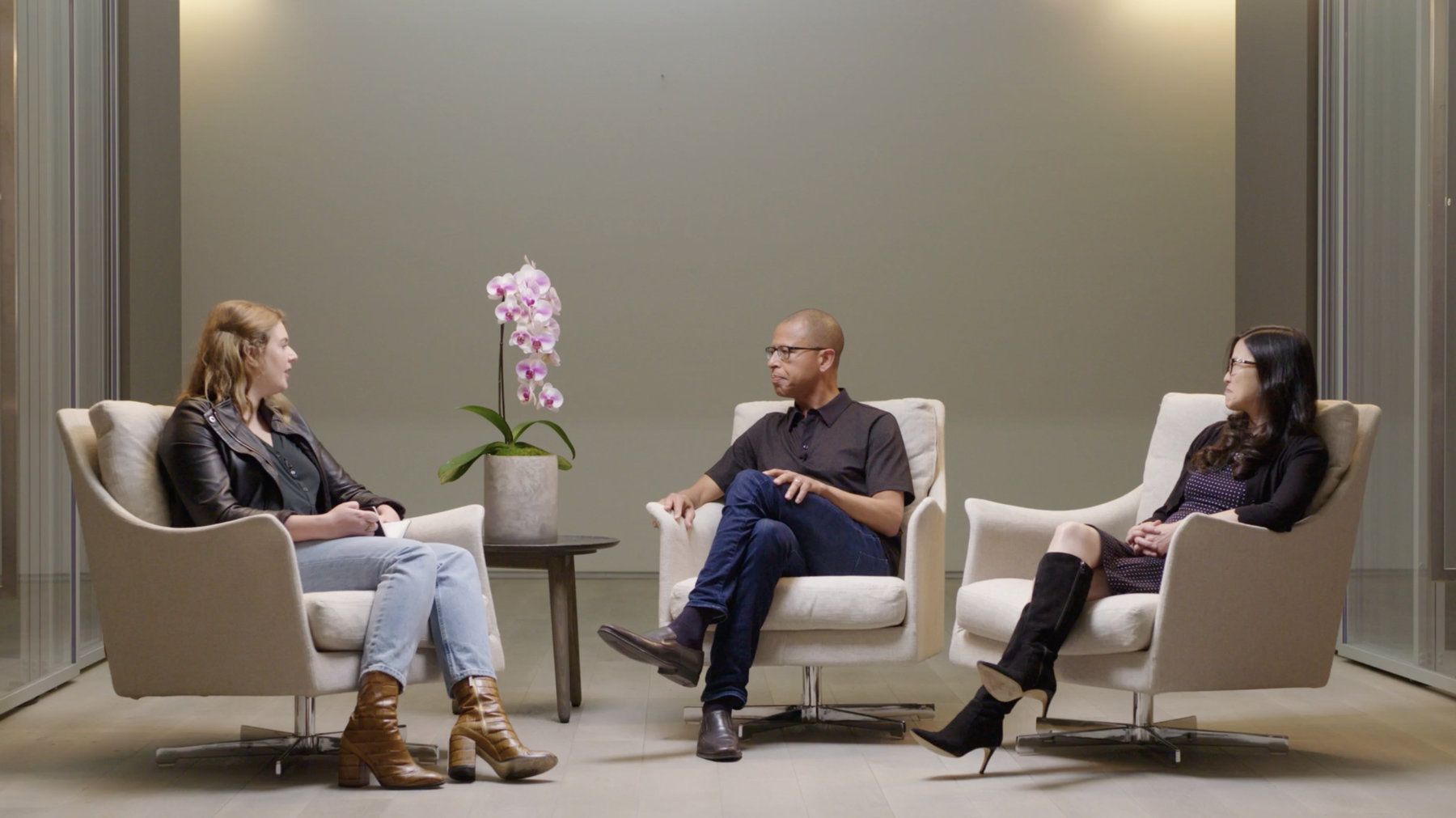 Erin Price-Wright (Left), Danny Guillory (Center), and Cynthia Owyoung (right) discuss how to foster growth, inclusion, and equity at organizations.