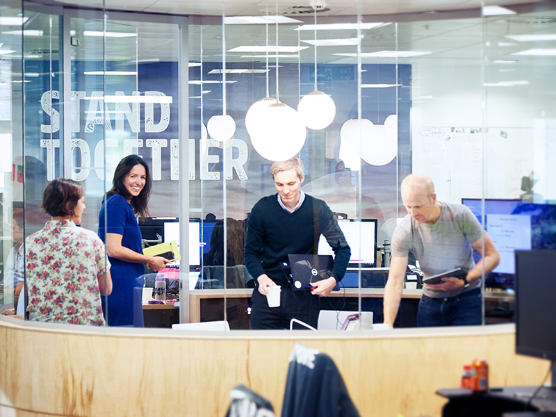 We survived, but a lot of platforms that hadn’t attracted sufficient investors didn’t make it through,’ says Lisa Jacobs, the chief strategy officer (second from the left).