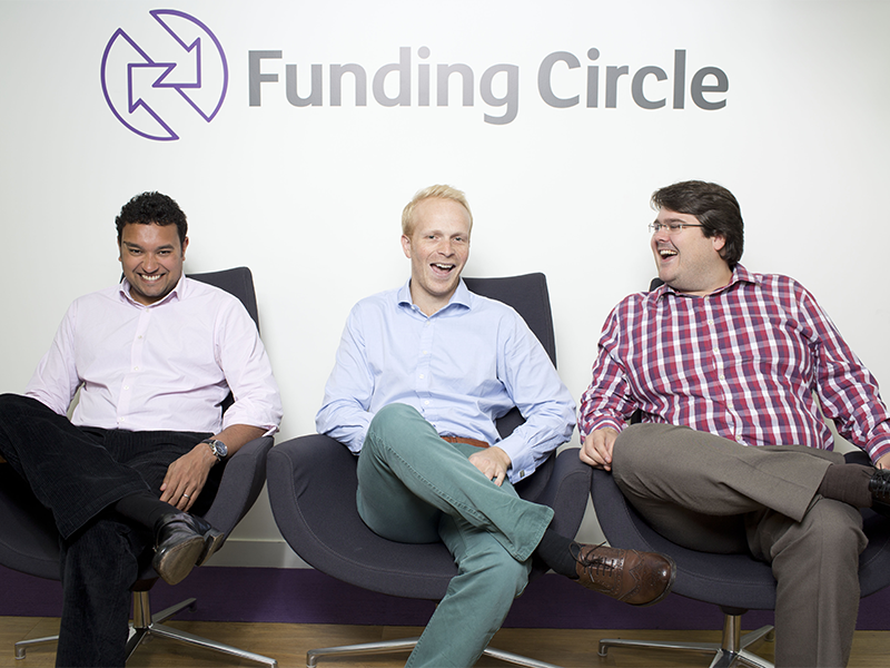 Co-founders of Funding Circle Samir Desai, James Meekings & Andrew Mullinger