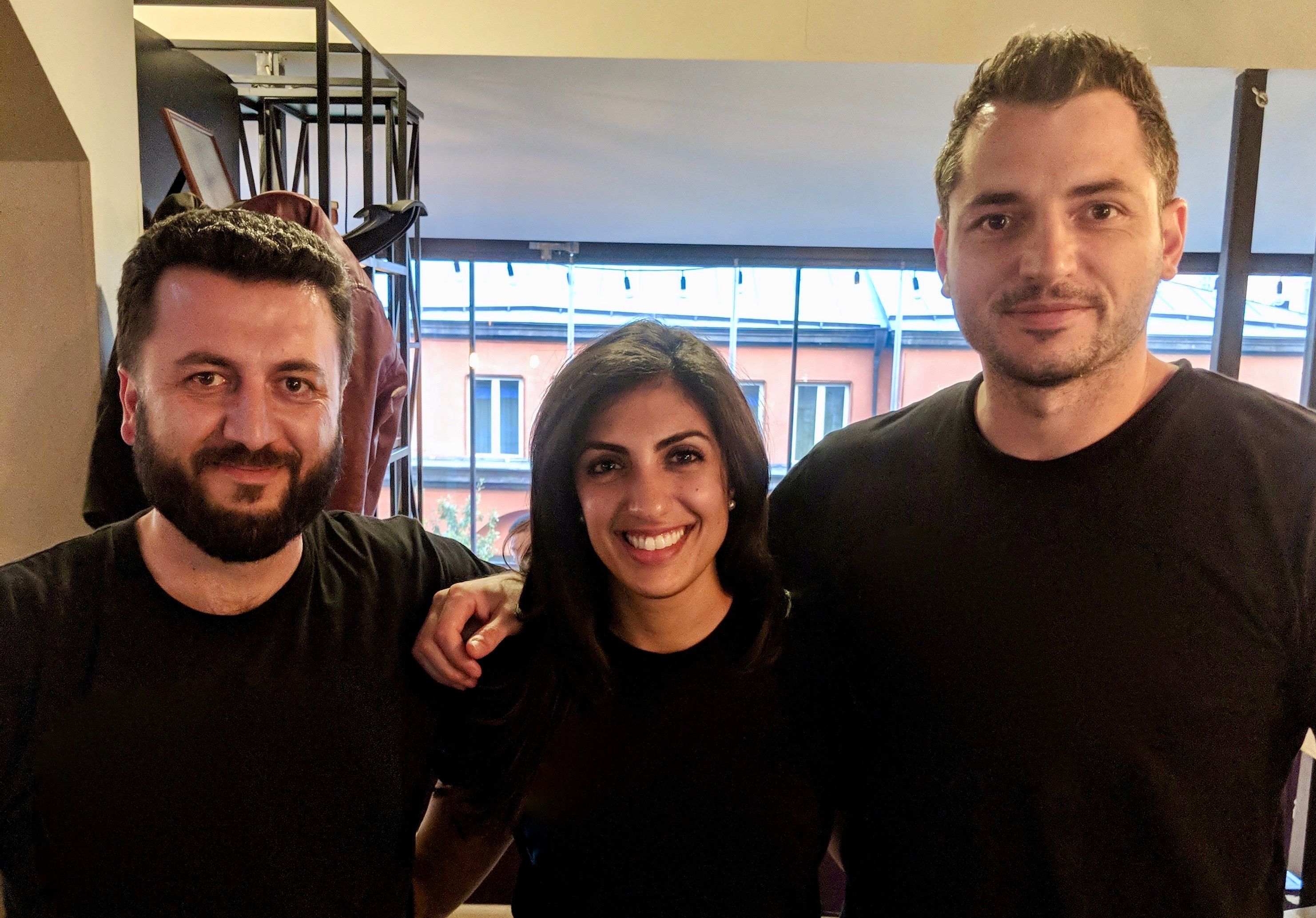 ServiceTitan's co-founders Vahe Kuzoyan and Ara Mahdessian with Index's Nina Achadjian 