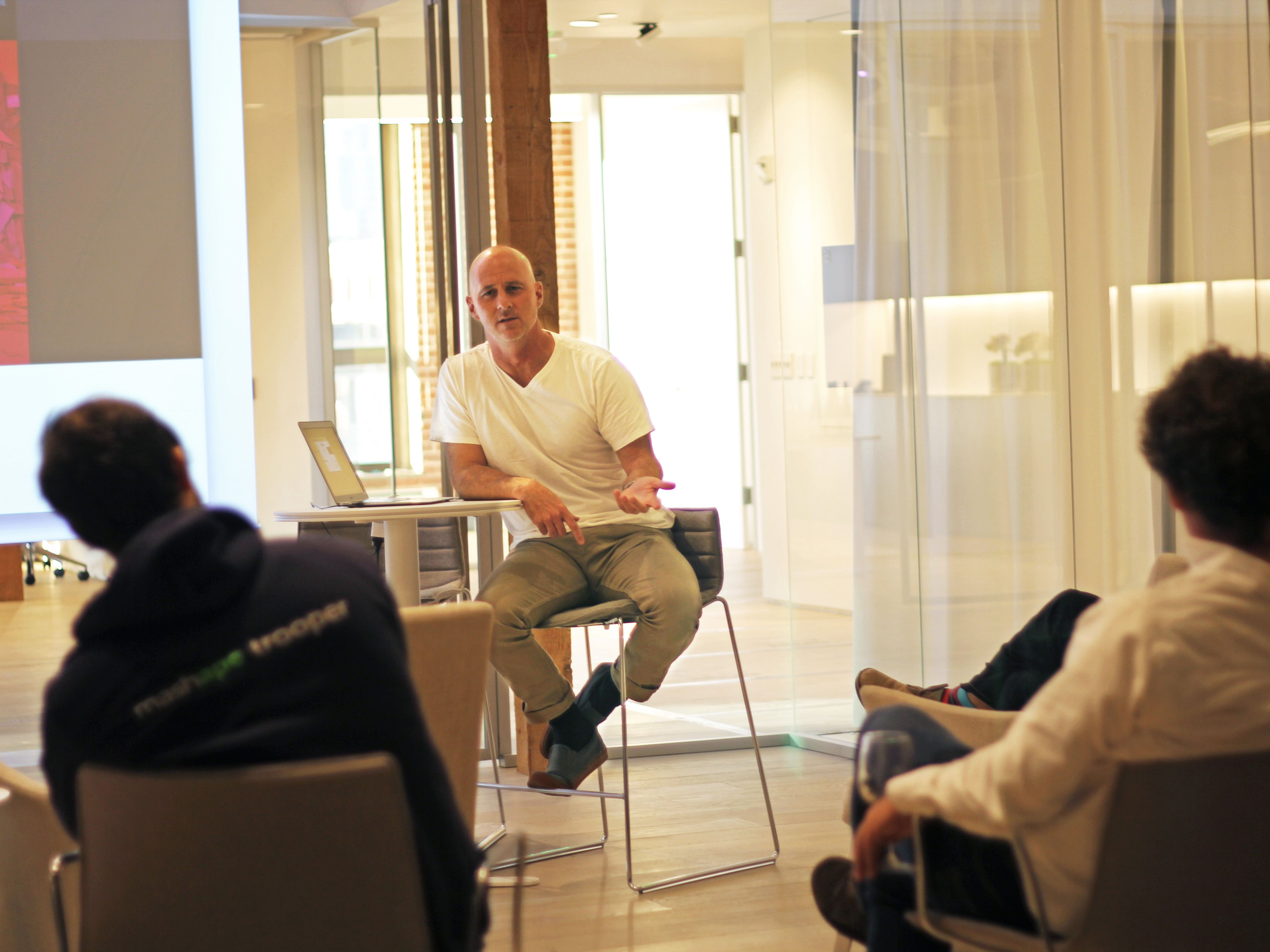Greg Perlot, chief brand officer of Sonos, speaking to entrepreneurs  at Index