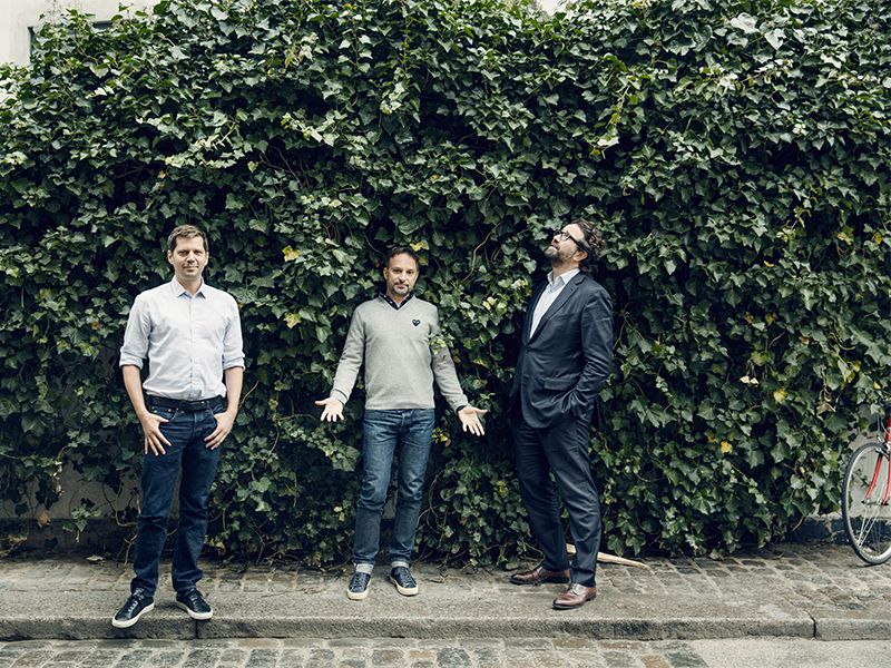 Zendesk co-founders in front of their Copenhagen office