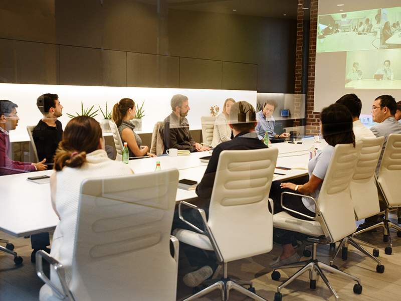 Index's SF team on a video call with the firm's offices in London and Geneva