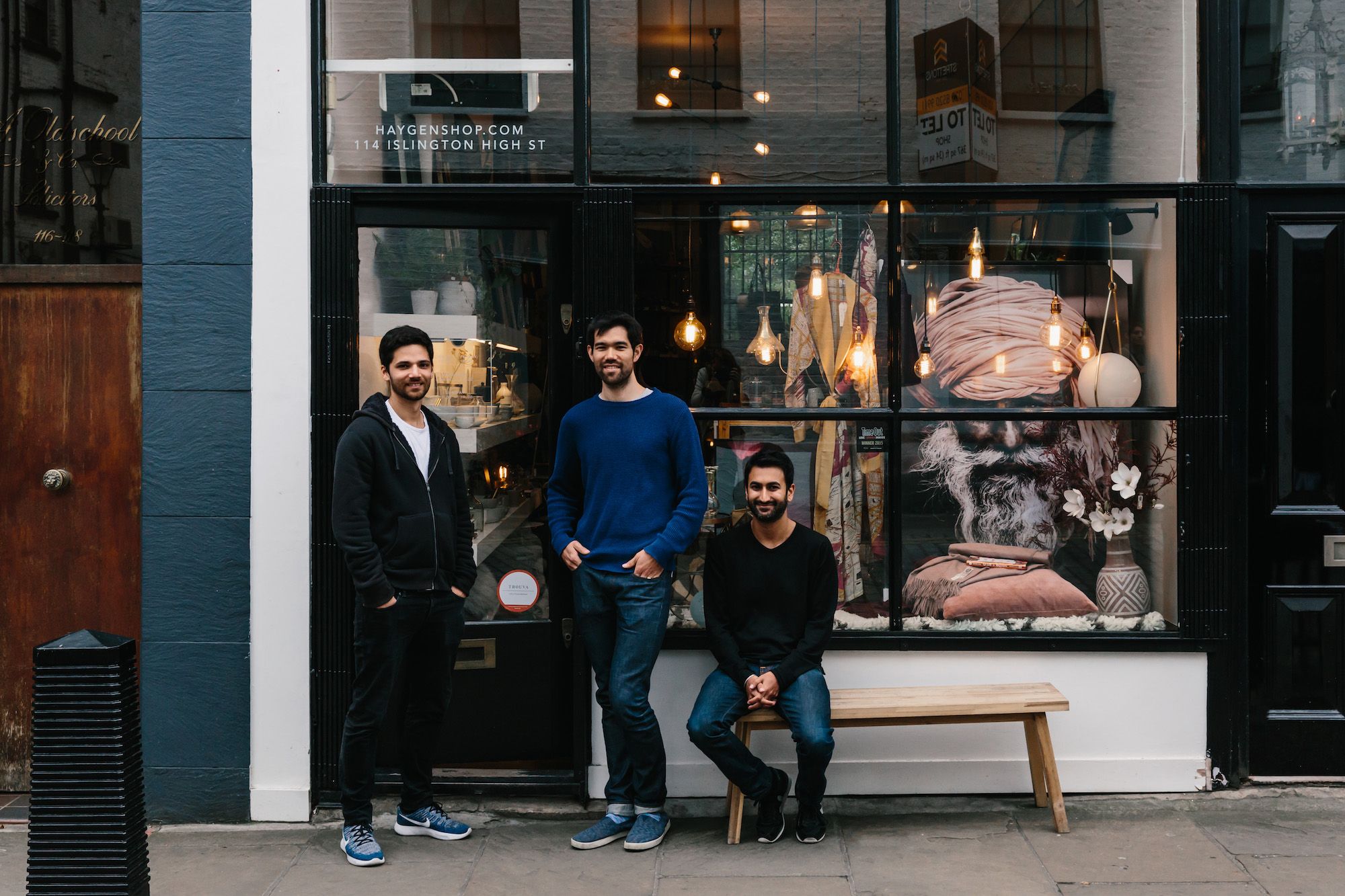 Trouva founders Alex Loizou, Glen Walker and Mandeep Singh